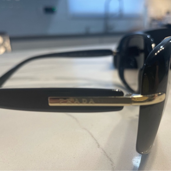 Authentic Rectangle Prada Sunglasses Black/Gray Gradient Lens - Picture 8 of 13